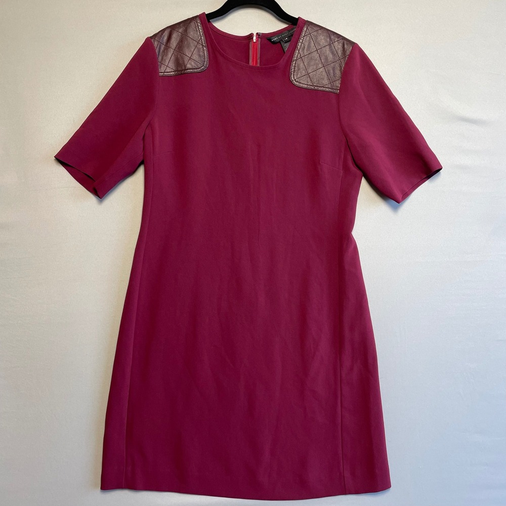 Marc by Marc Jacobs Merlot Leather Patch Shift Dress Size 12